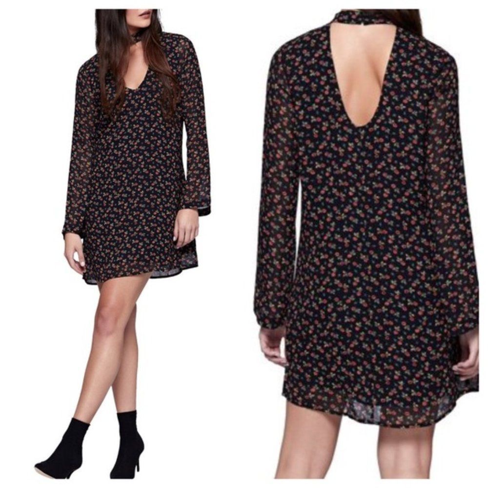 Sanctuary Dakota A-line Choker Mini Black Floral Dress Size S - Picture 3 of 7